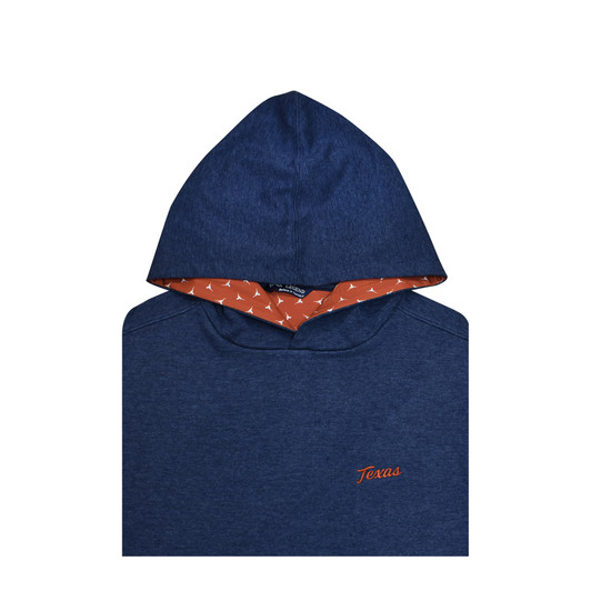 Texas Longhorns Script Navy Heathered Custom Trim Hoodie Texas Longhorns Script Navy Heathered Custom Trim Hoodie