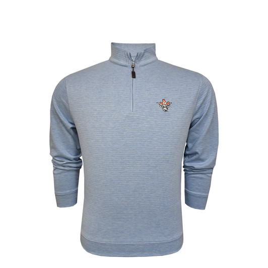 Texas Longhorns Vintage Bevo Light Blue Heathered Stripe Cotton Pullover