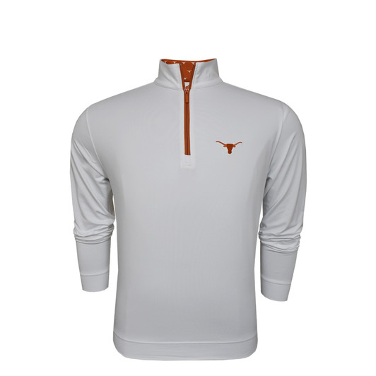 Texas Longhorns Logo Collar White Micro Fleece Performance Pullover