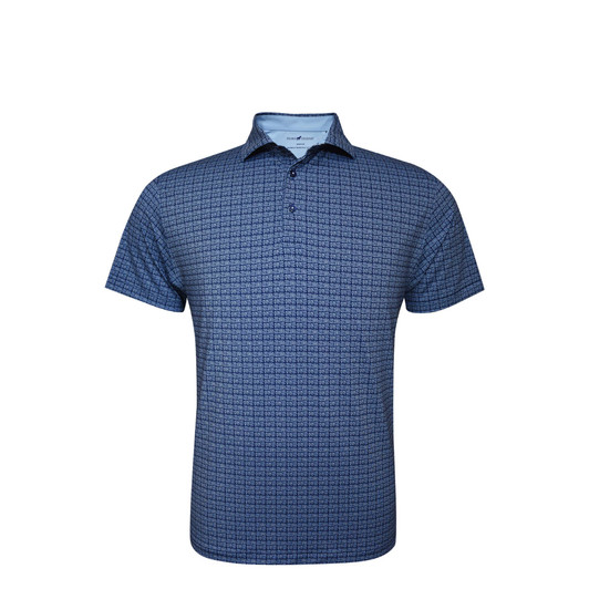 Fern Performance Polo - Navy with Light Blue