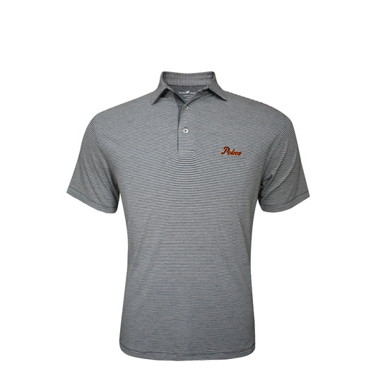 Oklahoma State Pokes Grey Mini Stripe Cotton Polo Oklahoma State Pokes Grey Mini Stripe Cotton Polo