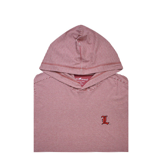 Louisville Cardinals "L" Red Heathered Blended Stripe Cotton Hoodie Louisville Cardinals "L" Red Heathered Blended Stripe Cotton Hoodie