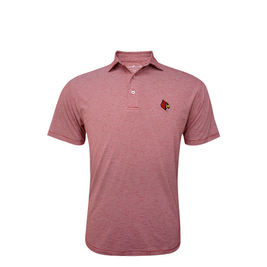 Louisville Cardinals Red Mini Stripe Cotton Polo Louisville Cardinals Red Mini Stripe Cotton Polo