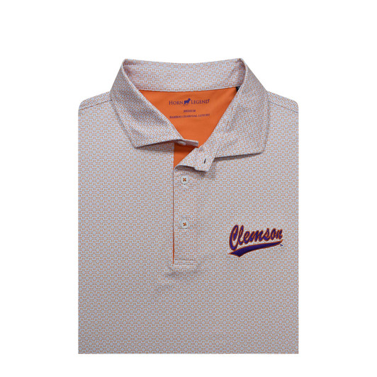 Clemson Script Aztec Polo Clemson Script Aztec Polo