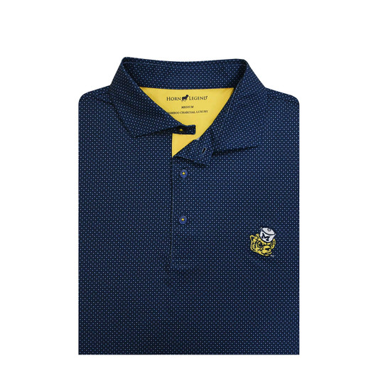 Michigan Wolverines Retro Navy Checkers Polo