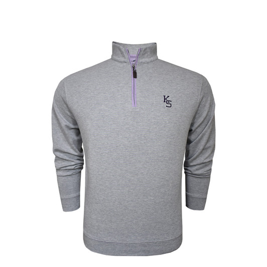 Kansas State KS Grey Heathered Stripe Cotton Pullover