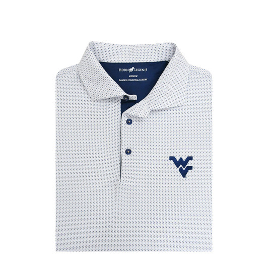 West Virginia Mountaineers White Checkers Polo