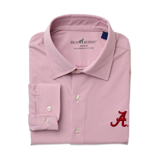 Alabama Crimson Tide Spread Collar Hidden Button Performance Woven Alabama Crimson Tide Spread Collar Hidden Button Performance Woven