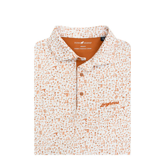 Texas Longhorns Script White Mulligan Polo
