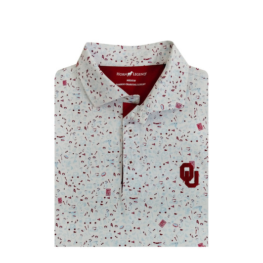 Oklahoma Sooners White and Light Blue Mulligan Polo