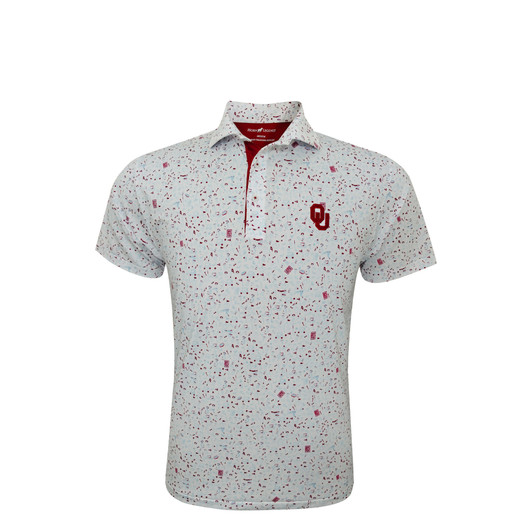 Oklahoma Sooners White and Light Blue Mulligan Polo Oklahoma Sooners White and Light Blue Mulligan Polo