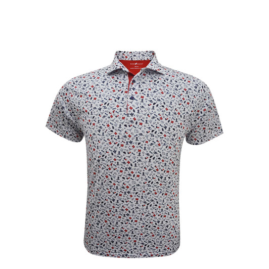 Texas Inspired with Red Placket Print Polo