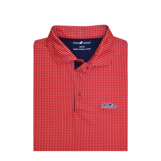 Ole Miss Red Four Square Polo Ole Miss Red Four Square Polo