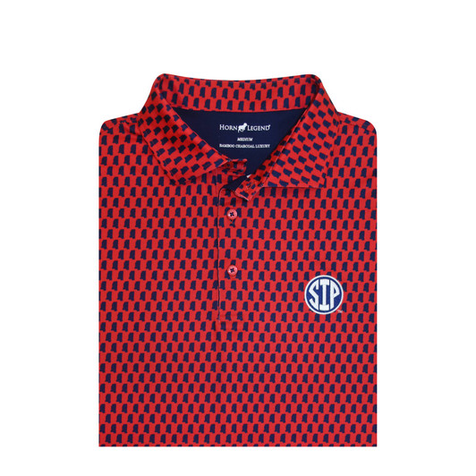 Ole Miss SIP Red and Navy Inspired State Polo