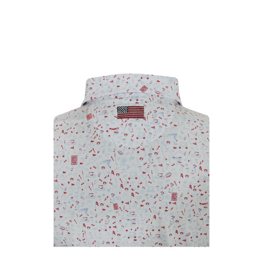 Mulligan US Flag White Performance Polo