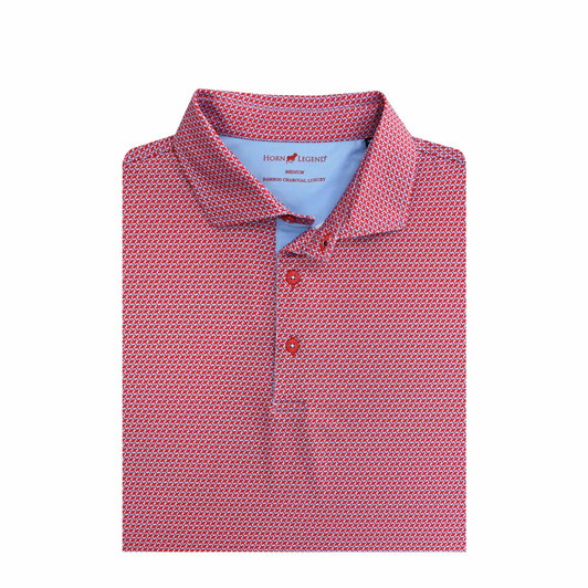 Interlink US Flag Performance Polo - Red with Light Blue Interlink US Flag Performance Polo - Red with Light Blue