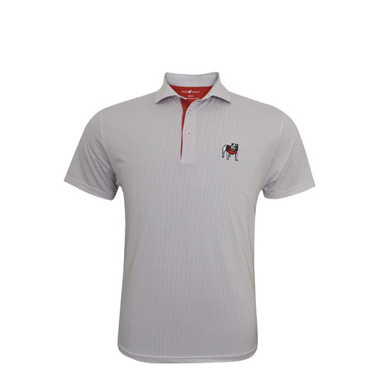Georgia Standing Bulldog White with Red Trim Checkers Polo Georgia Standing Bulldog White with Red Trim Checkers Polo