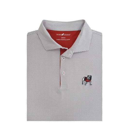 Georgia Standing Bulldog White with Red Trim Checkers Polo Georgia Standing Bulldog White with Red Trim Checkers Polo