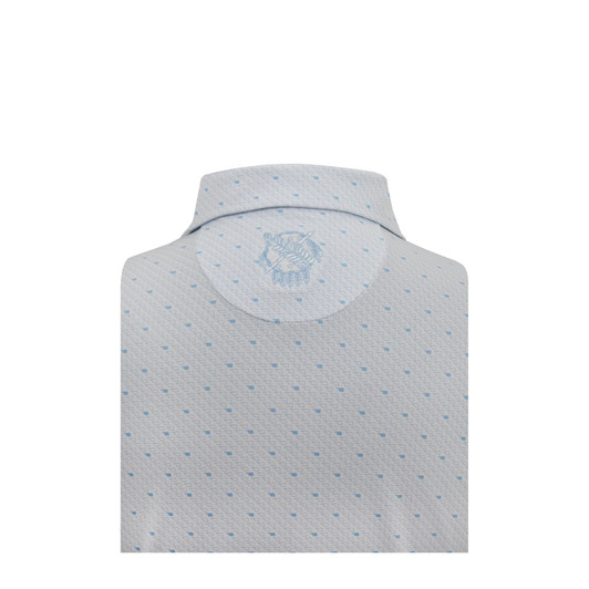 Oklahoma White and Light Blue with Flag Logo Micro State Print Polo Oklahoma White and Light Blue with Flag Logo Micro State Print Polo