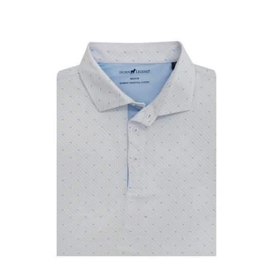 Oklahoma White and Light Blue with Flag Logo Micro State Print Polo Oklahoma White and Light Blue with Flag Logo Micro State Print Polo
