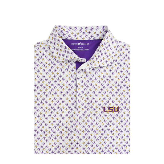 LSU Tigers White Tumbler Polo