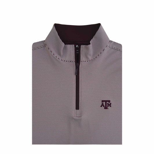 Texas A&M 1/24 Stripe Maroon Performance Pullover