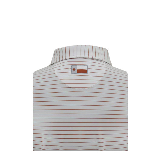 Texas Longhorns Vintage White 3/8 Stripe Performance Polo