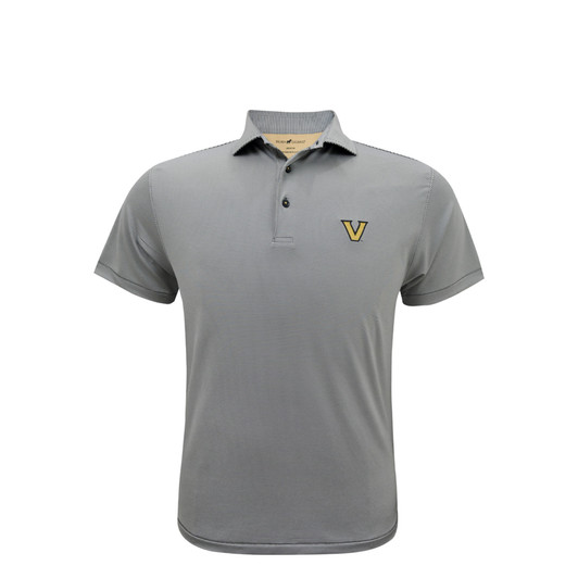 Vanderbilt Commodores Charcoal 1/24 Stripe Performance Polo Vanderbilt Commodores Charcoal 1/24 Stripe Performance Polo
