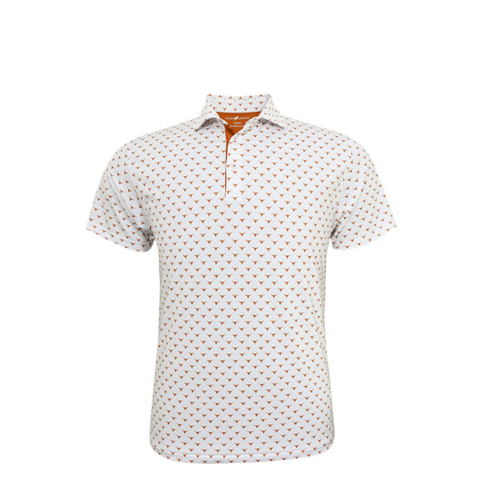 Texas Longhorns All Over Print White Polo