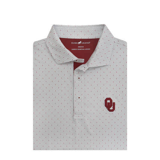 Oklahoma Sooners White Football Laces Polo