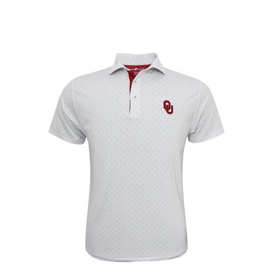 Oklahoma Sooners White Football Laces Polo