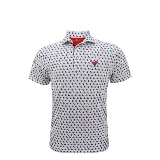 SMU Mustangs White Texas Inspired State Polo