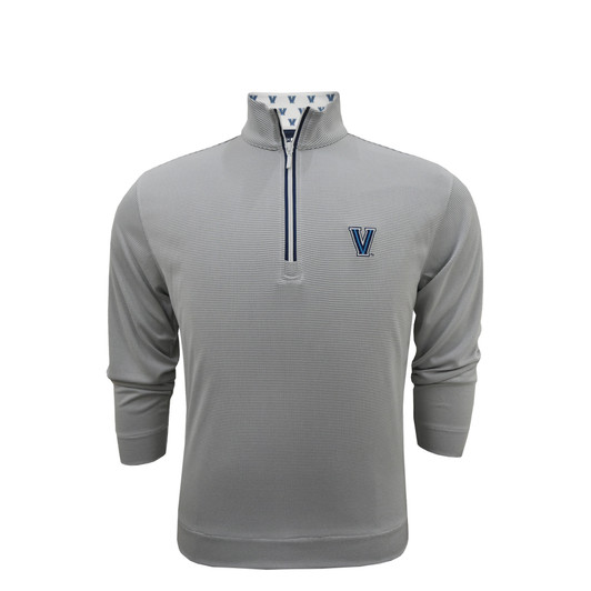 Villanova Wildcats Grey Custom Collar Pin Dot Stripe Pullover