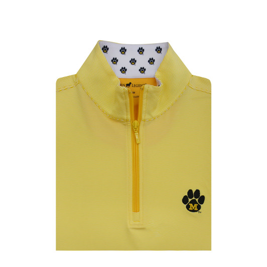 Missouri Tigers Vintage Paw 1/24 Stripe Gold Performance Pullover