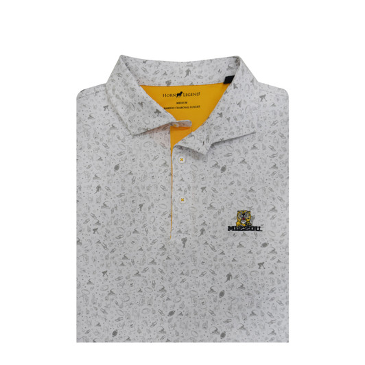 Missouri Tigers Vintage 1980 White Football Print Polo