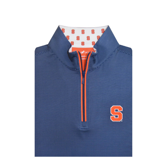 Syracuse Orange Pin Dot Stripe Navy Pullover