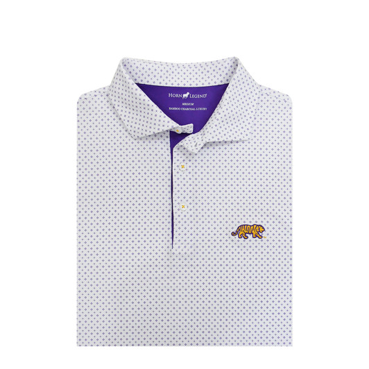 LSU Walking Bengal White Kaleidoscope Polo