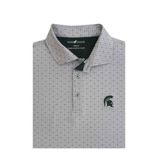 Michigan State Spartans Vintage Gruff Sparty White Window Pane Polo