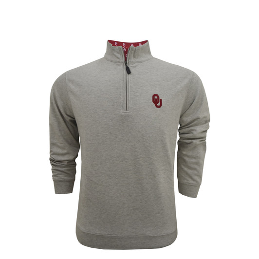 Oklahoma Sooners Grey Heathered Custom Trim Pullover
