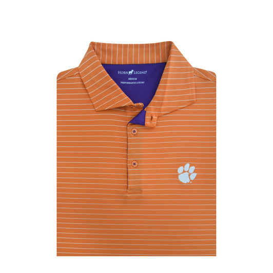 Clemson Tigers Orange 3/8 Stripe Performance Polo
