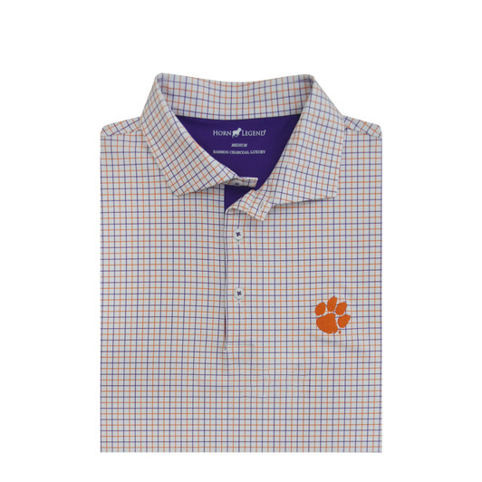 Clemson Tigers White Overpane Polo