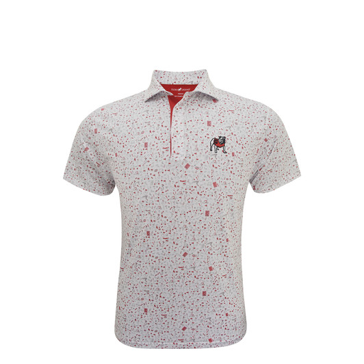 Georgia Standing Bulldog White Mulligan Polo