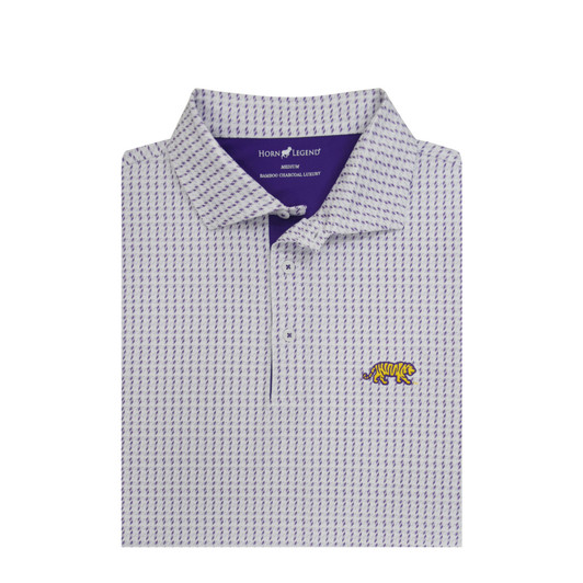LSU Walking Bengal White Heritage Polo