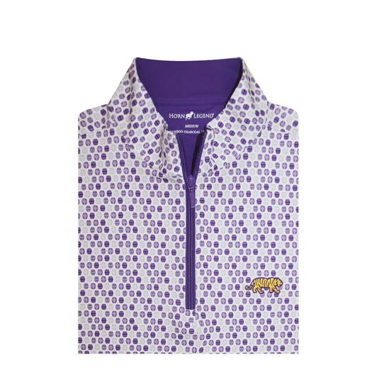 LSU Walking Bengal White and Purple Barrels Pullover