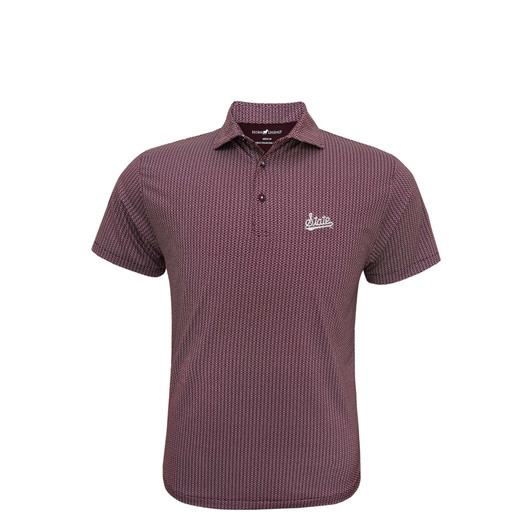 Mississippi State Script Maroon Spiral Polo