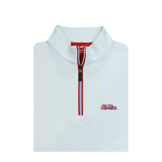 Ole Miss White with Powder Script Shepherd PrestigeZip Pullover