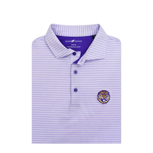 LSU Tigers Vintage 1972 Lavender Heather Stripe Polo