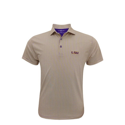 LSU Tigers Gold Particolored Gingham Polo