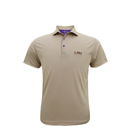 LSU Tigers Gold Particolored Gingham Polo LSU Tigers Gold Particolored Gingham Polo
