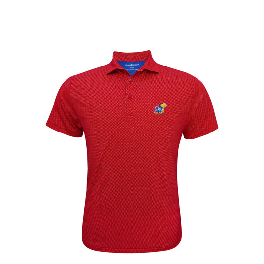 Kansas Jayhawks Red Football Laces Polo